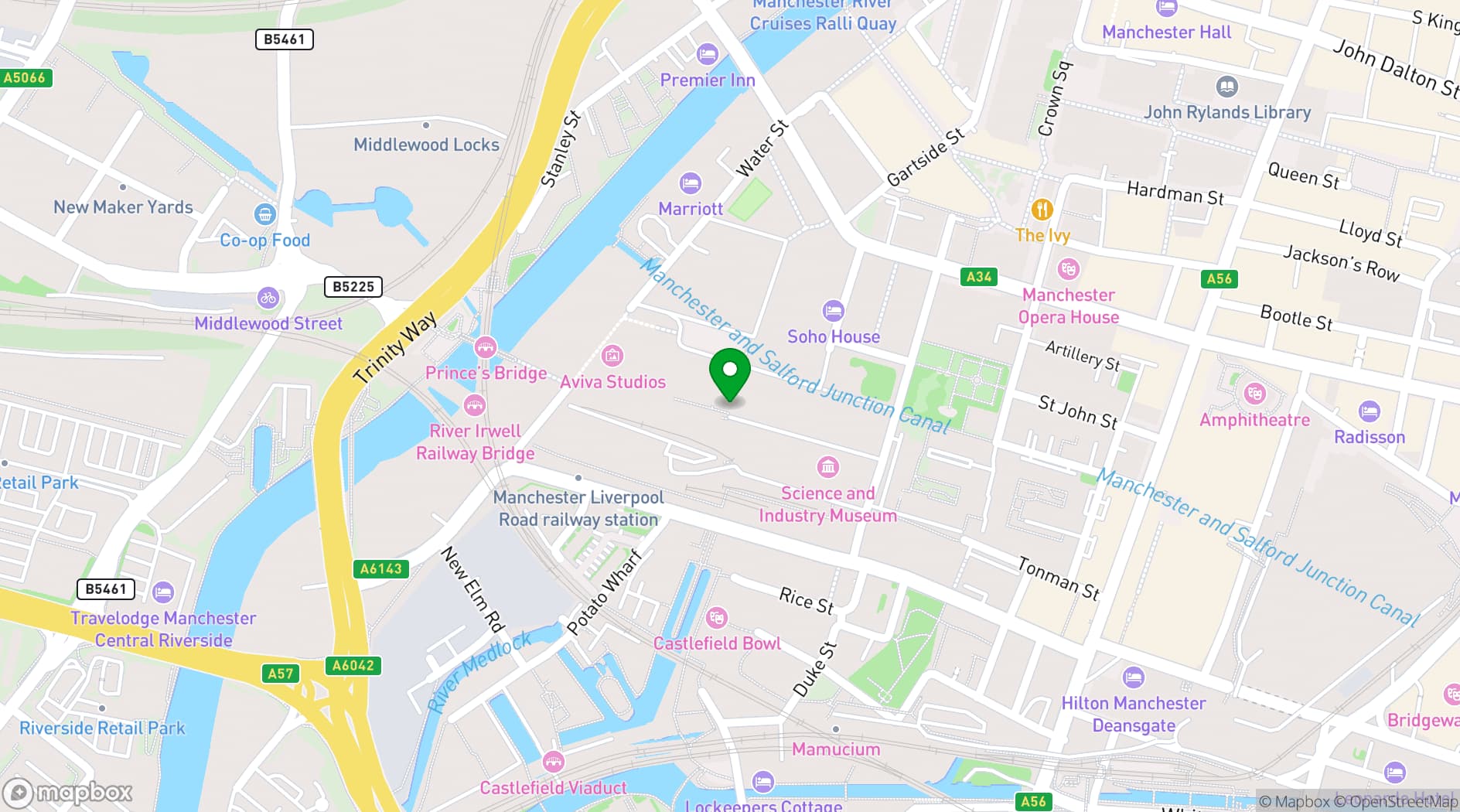 Map showing The Stables