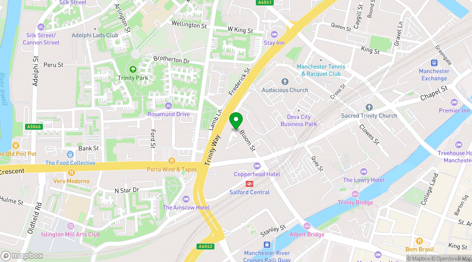 Map showing The King's Arms