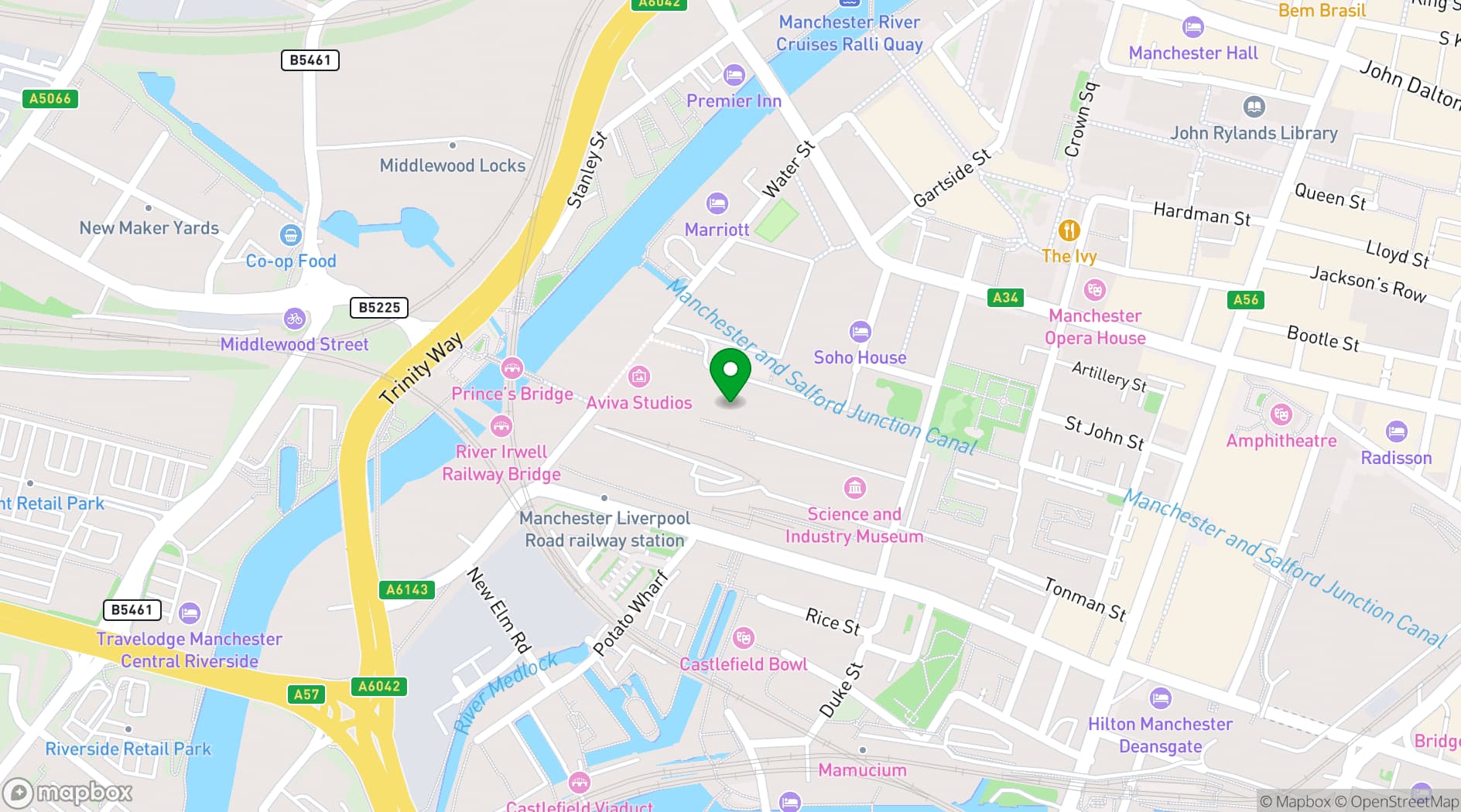Map showing All Work & Social