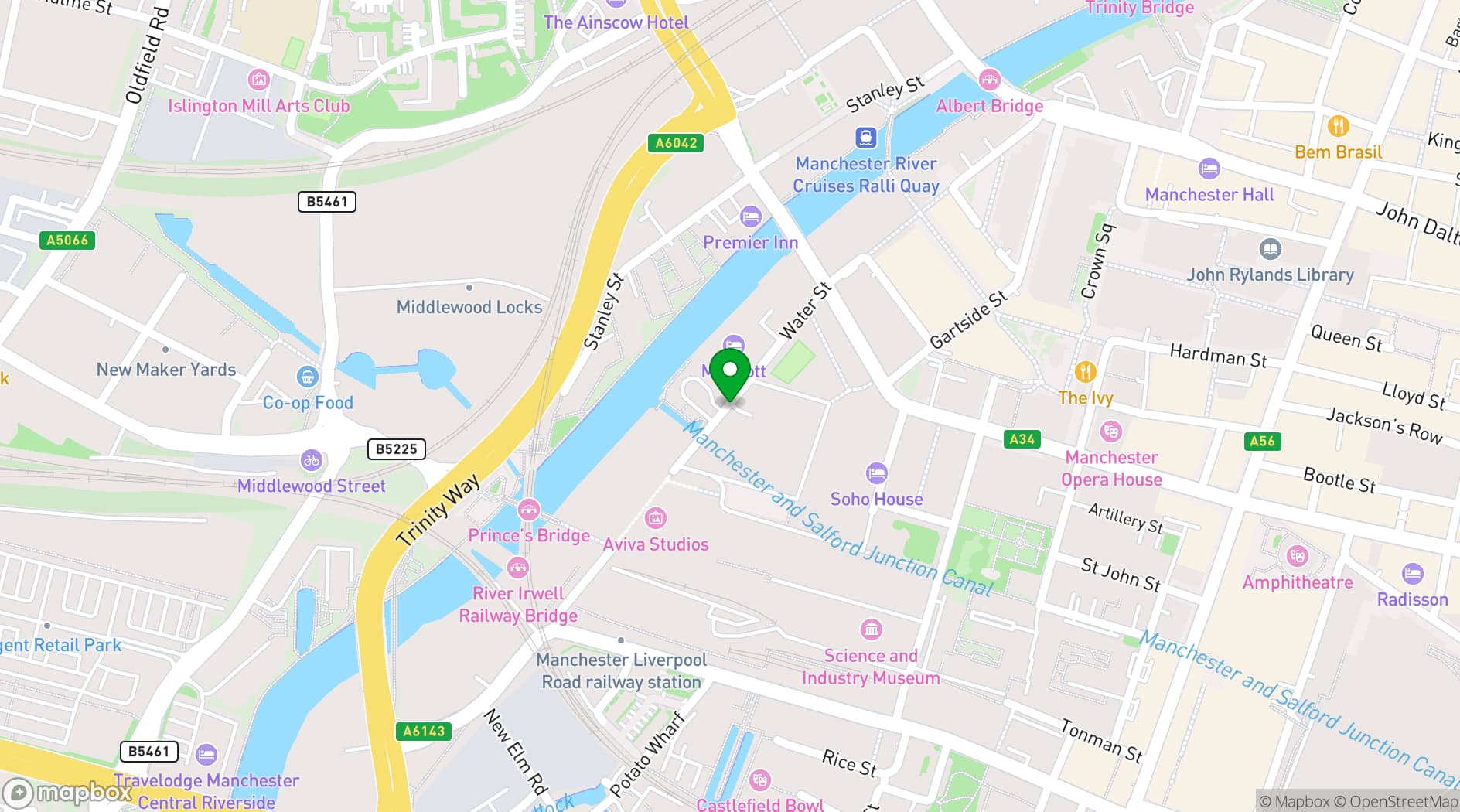 Map showing Aviva Studios