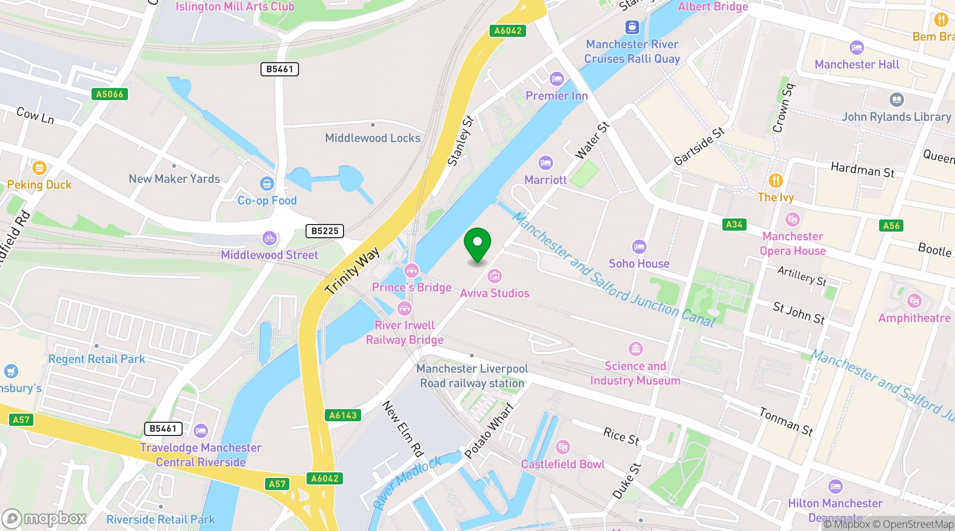 Map showing Factory International