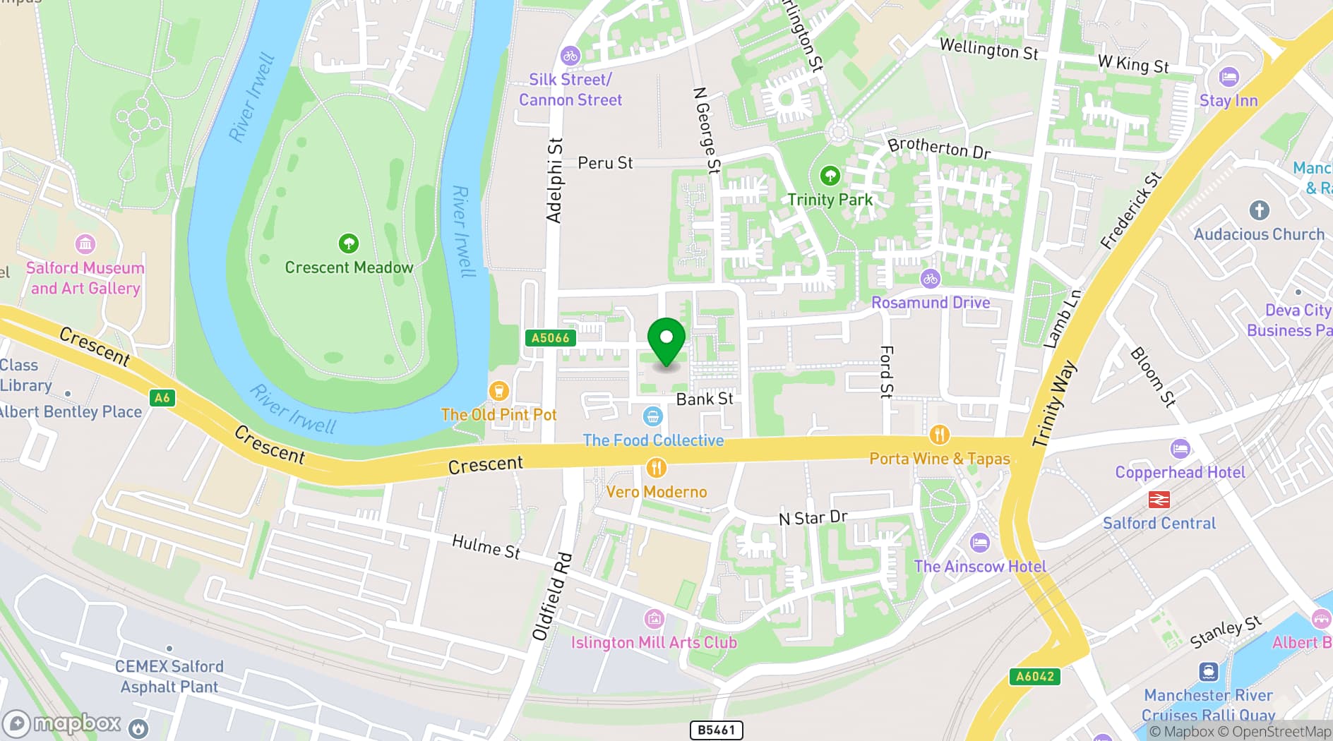 Map showing Saint Philips Chapel Street