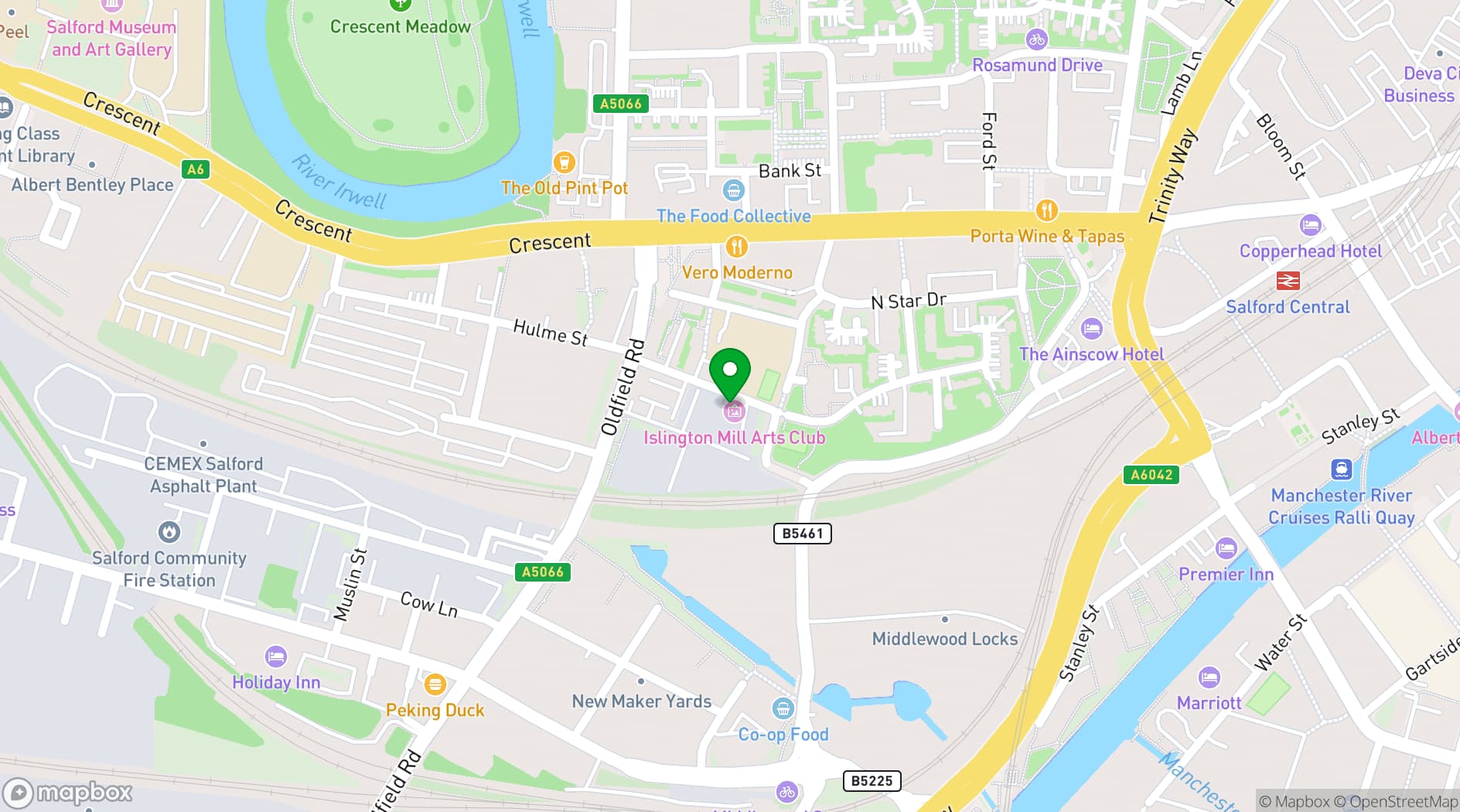 Map showing Partisan Collective - Venue and Rehearsal Space