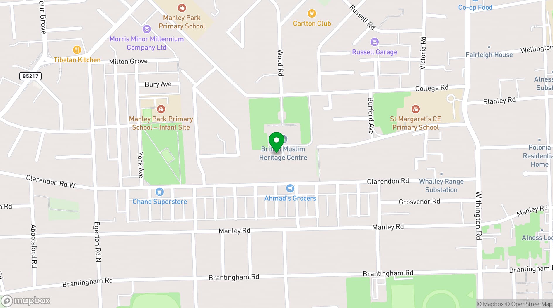 Map showing The Marquee Manchester