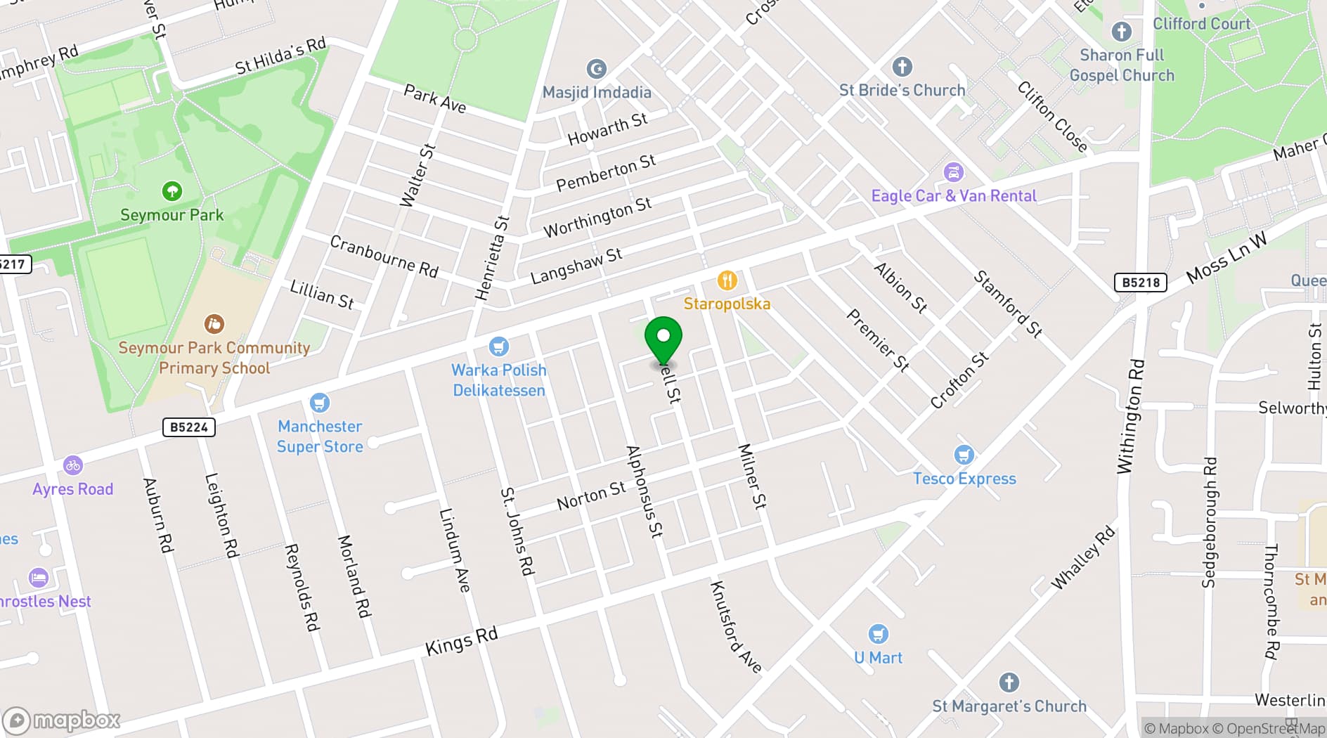Map showing St Alphonsus Parish Centre