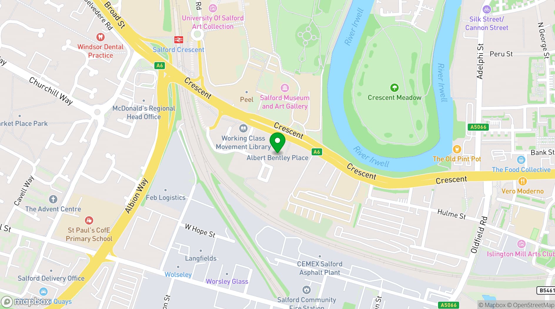 Map showing Albert Bentley Place - Crescent 