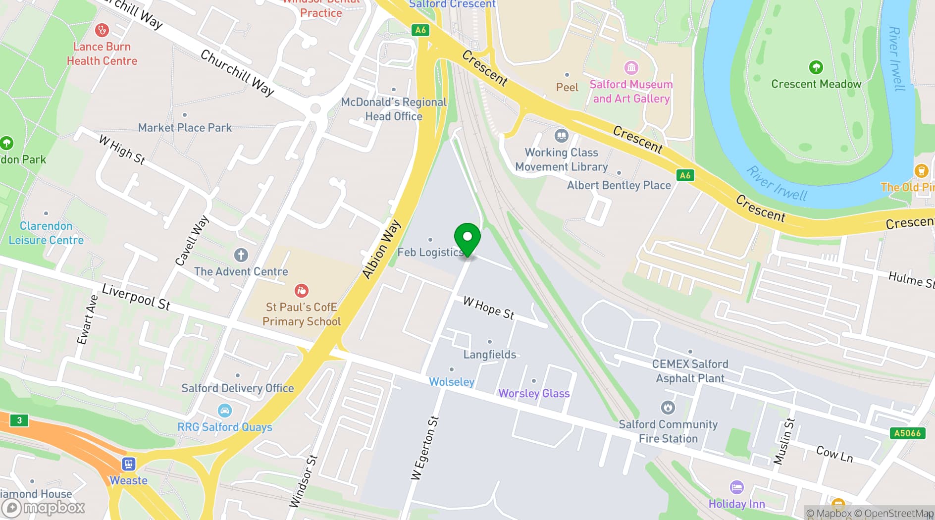 Map showing Graystone Action Sports Academy