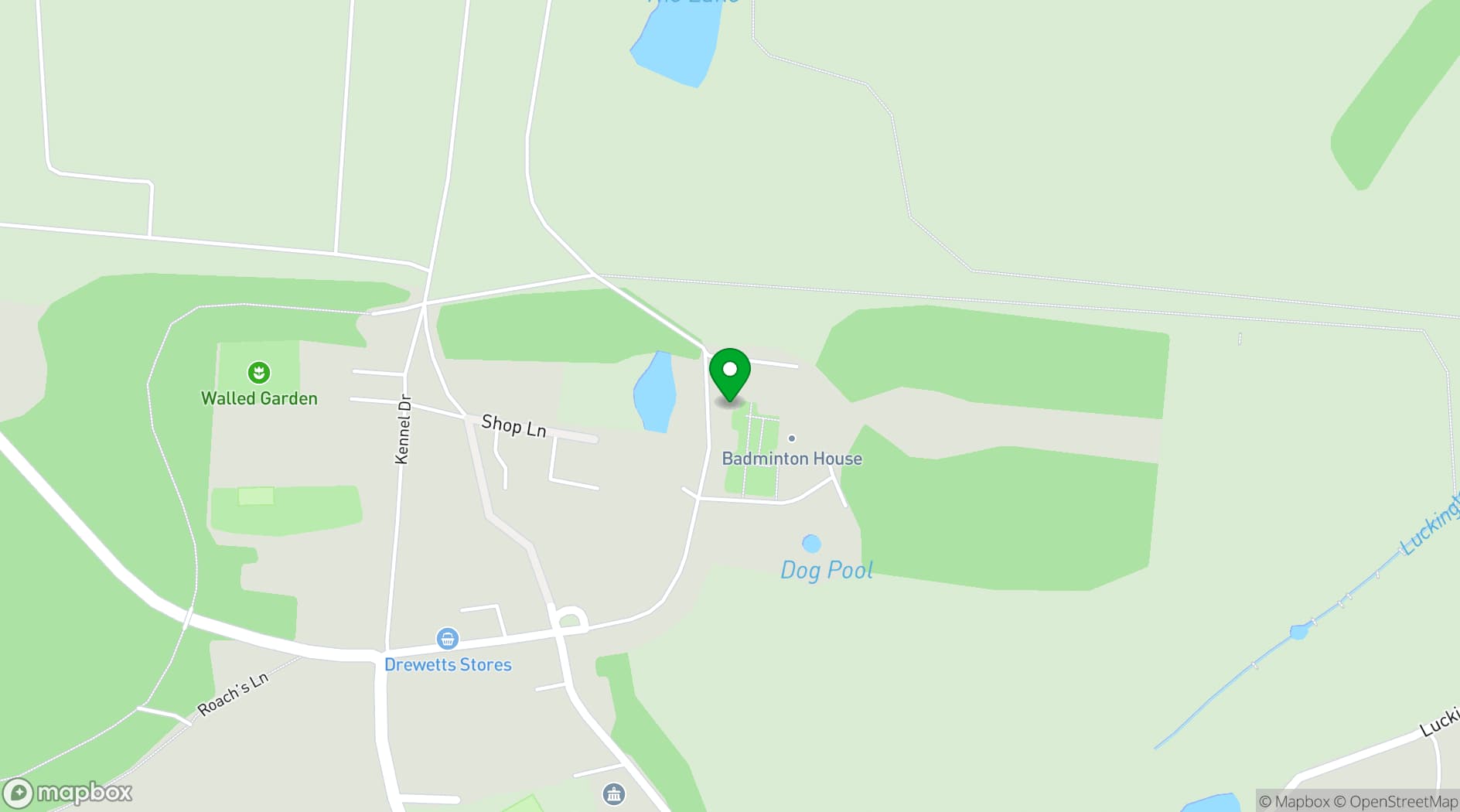 Map showing Badminton Estate