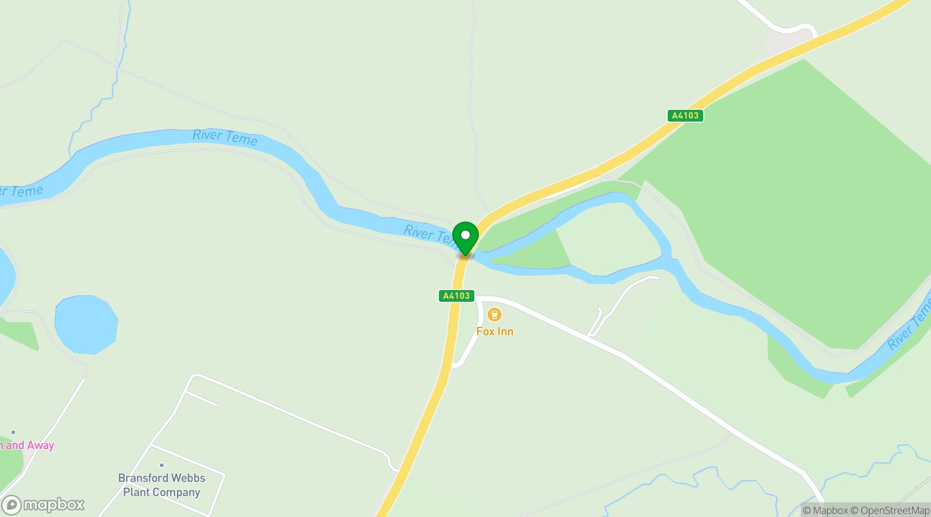 Map showing The Barn at The Fox Inn