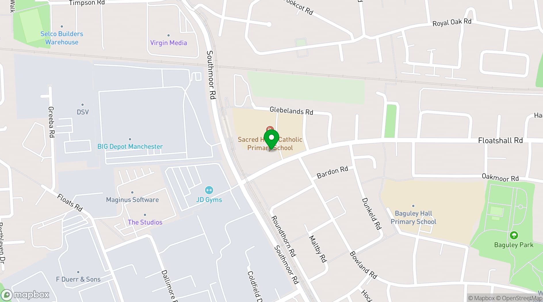 Map showing Sacred Heart Parish Centre