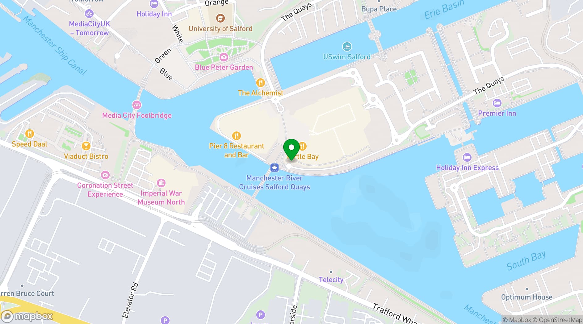 Map showing Vue Manchester - Quayside (MediaCityUK)