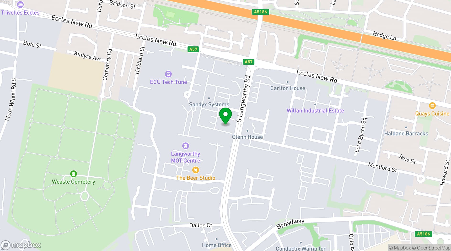 Map showing Hope Park Quays Reach