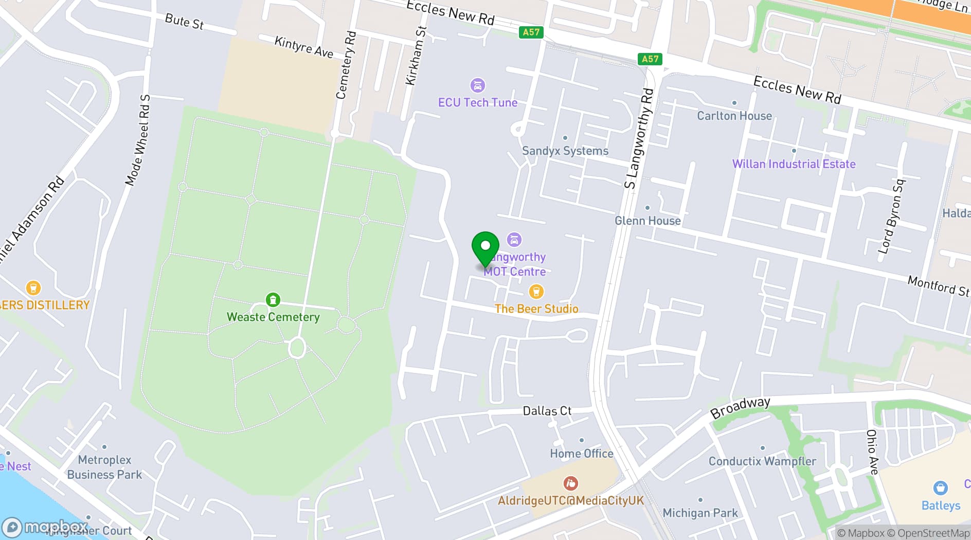 Map showing The Empty Space