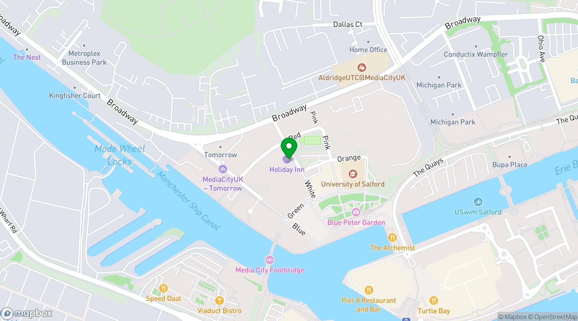 Map showing Holiday Inn Manchester - MediaCityUK
