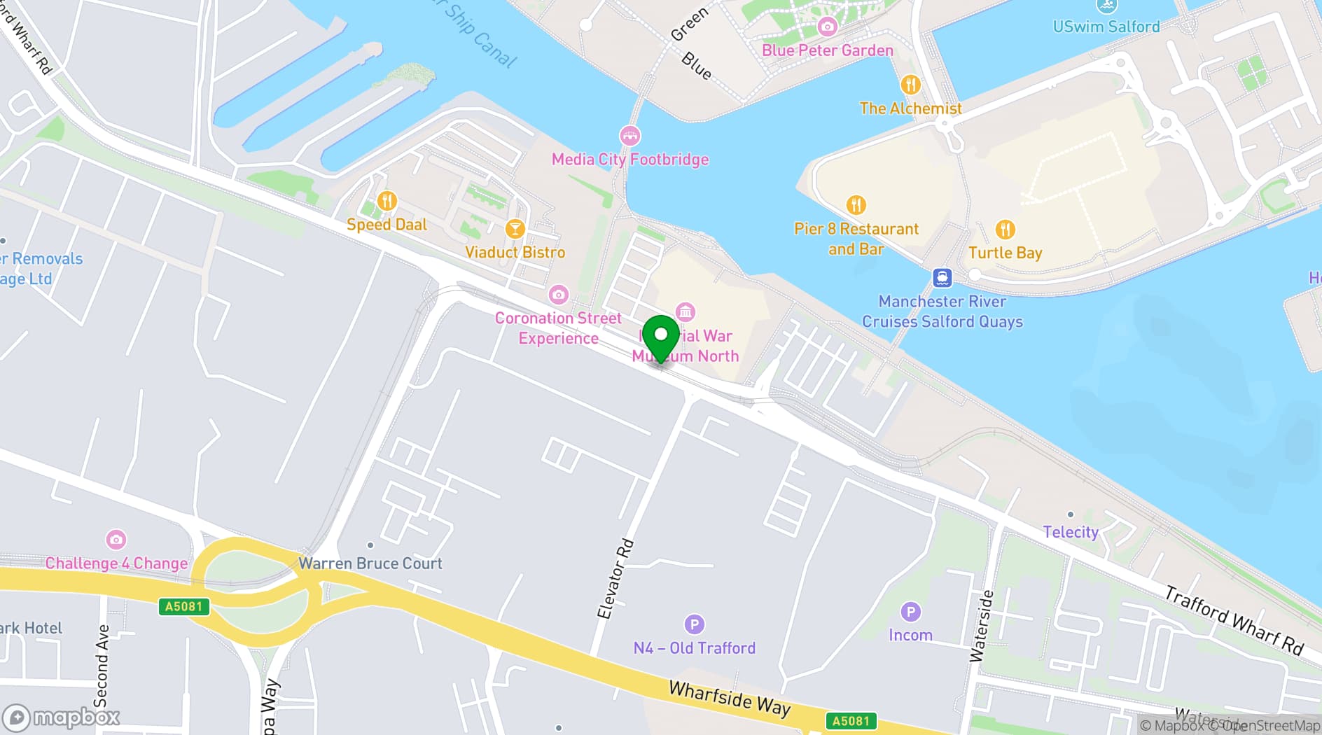 Map showing Imperial War Museum North