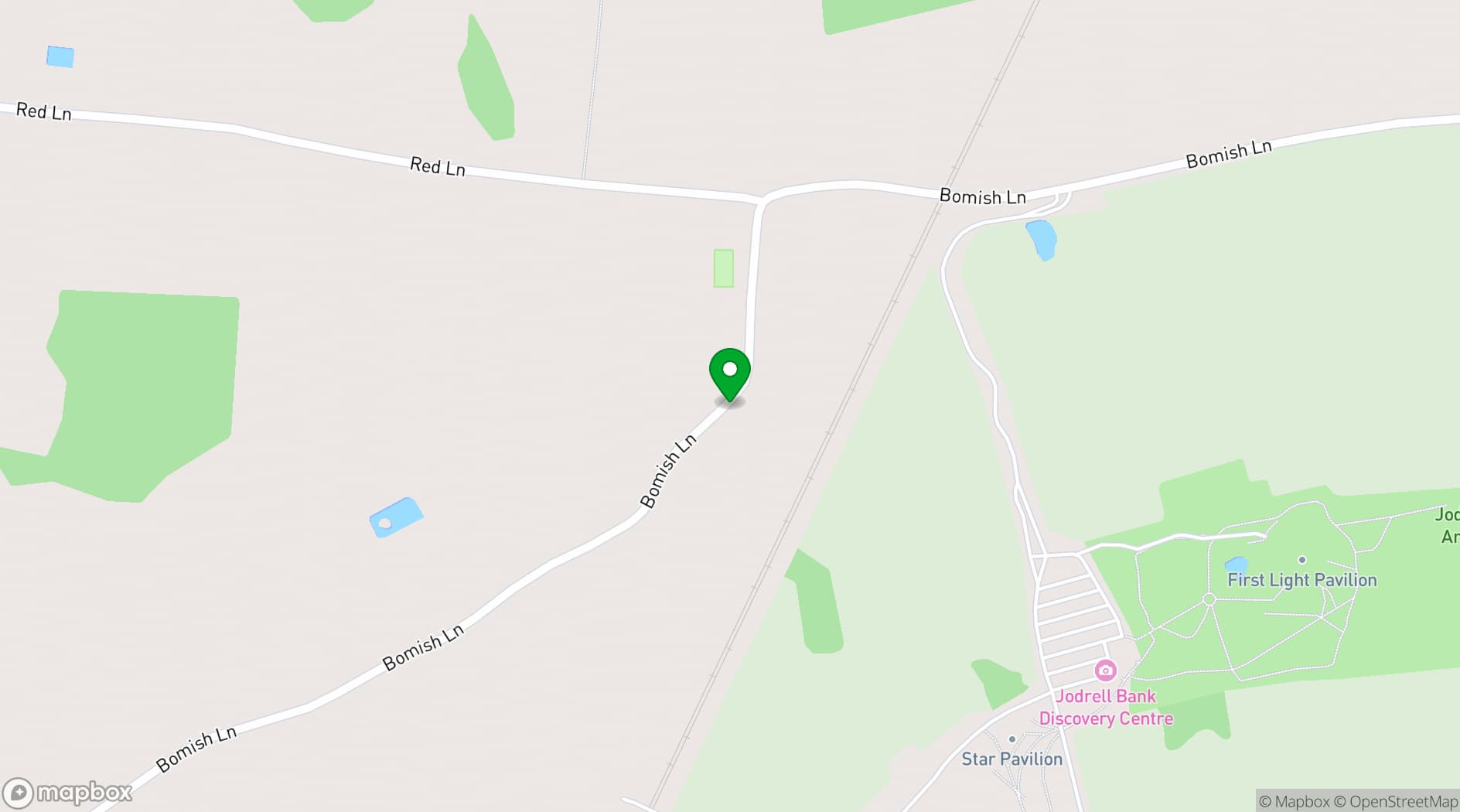 Map showing Jodrell Bank Centre for Engagement