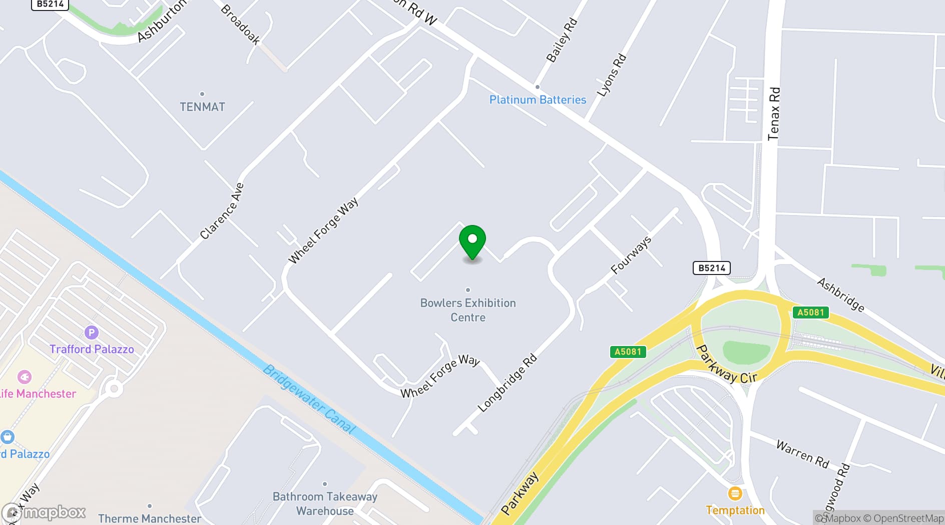 Map showing B.E.C Arena