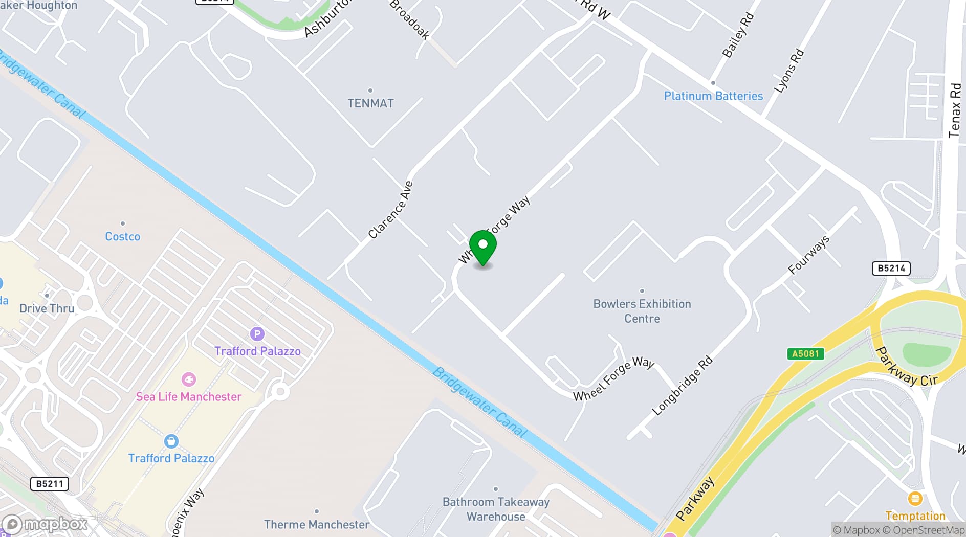 Map showing Office Spaces at Trafford Park