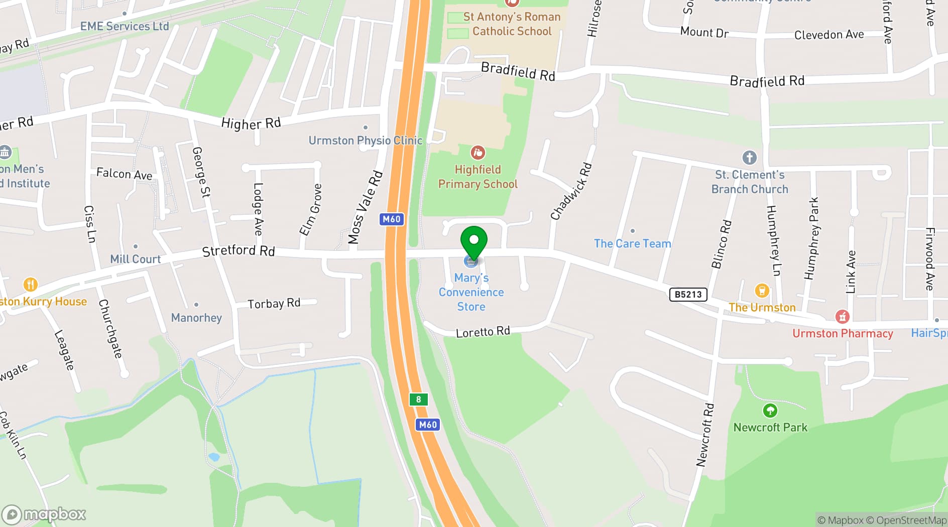 Map showing Bus Stop Cafe