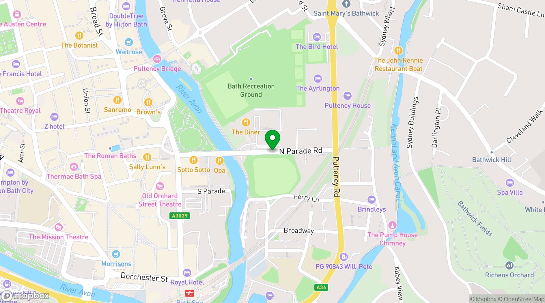 Map showing Bath Pavilion