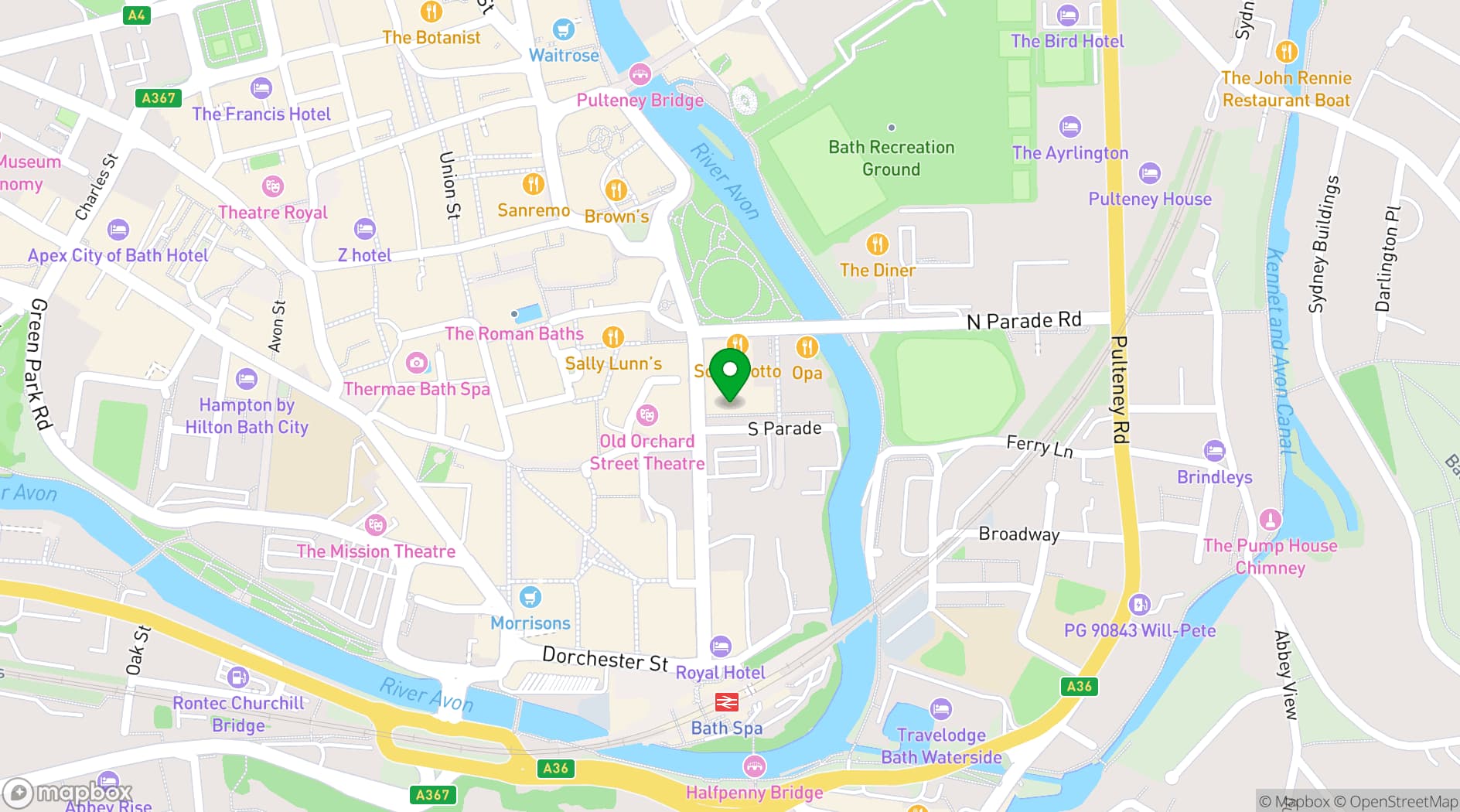 Map showing Hotel Indigo Bath