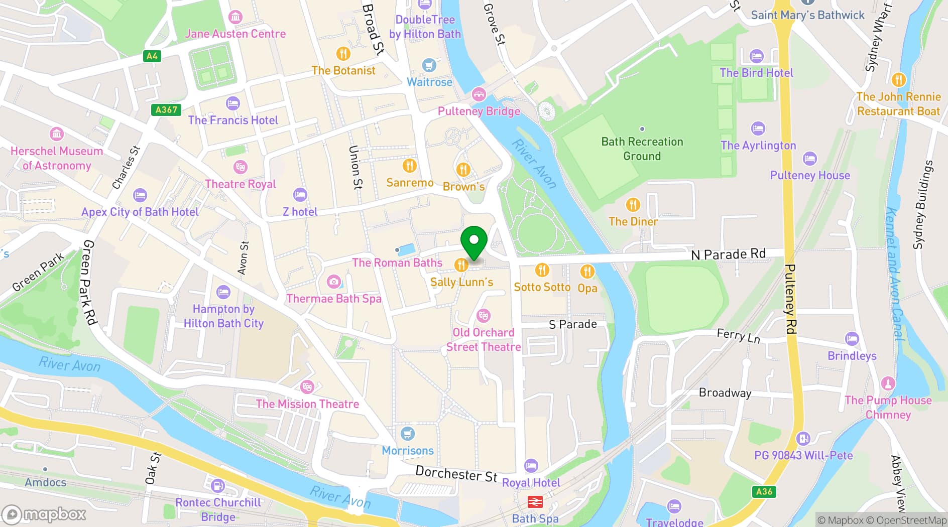 Map showing The Huntsman Pub