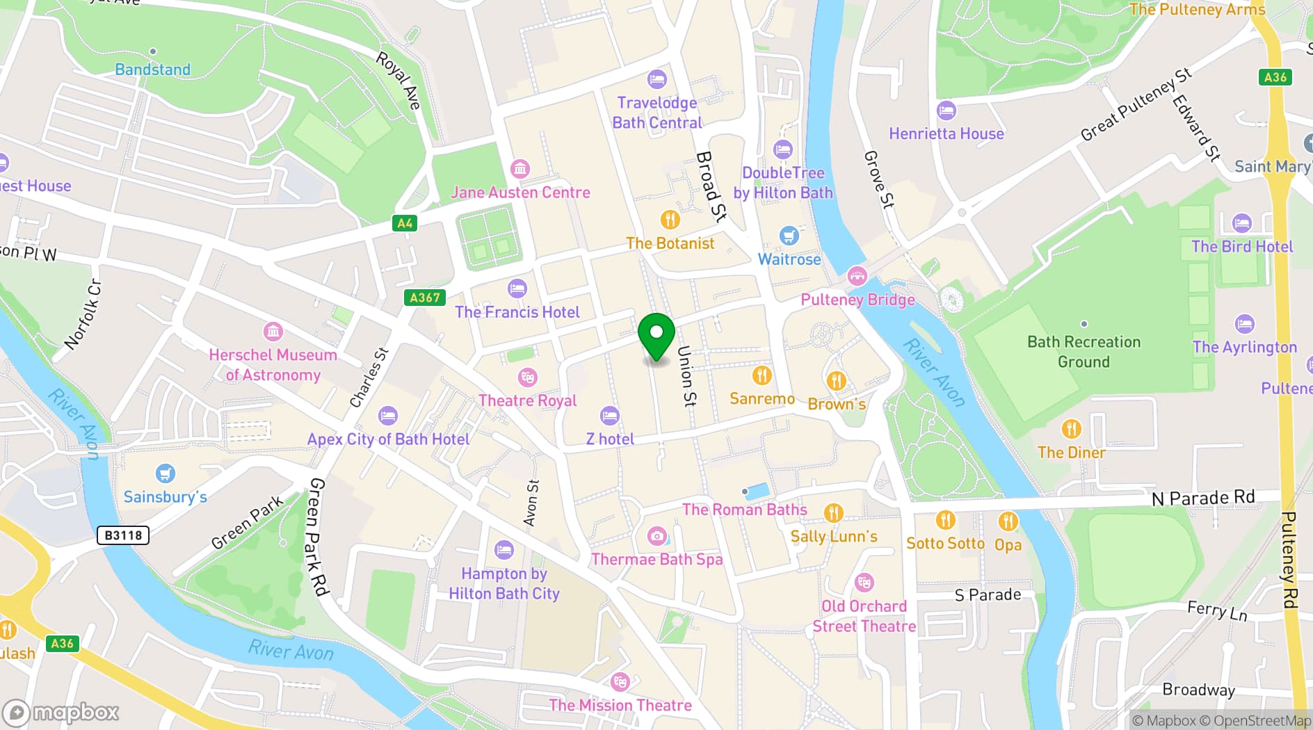 Map showing Bath Meeting Rooms