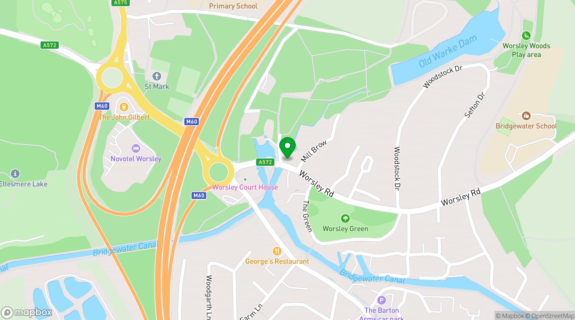 Map showing The Delph Restaurant & Bar