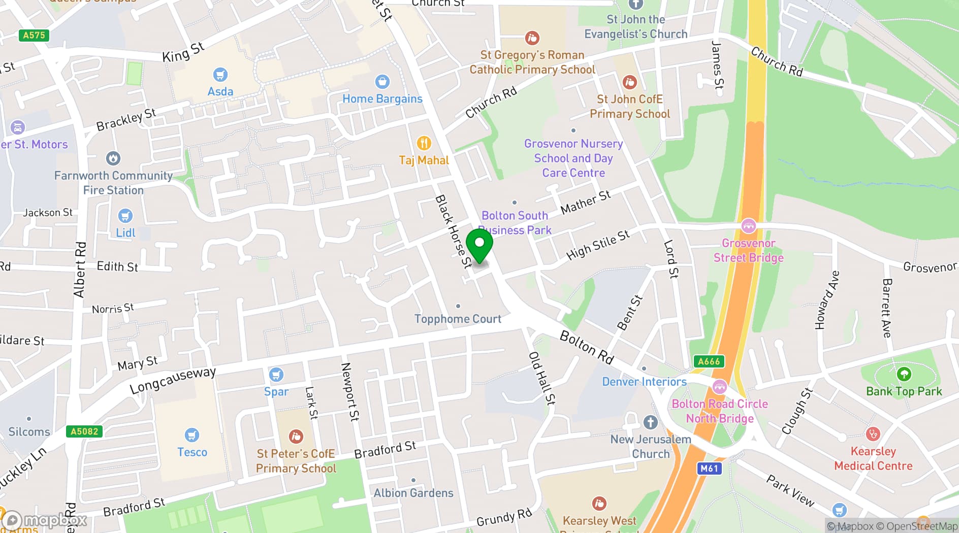 Map showing Bridge School