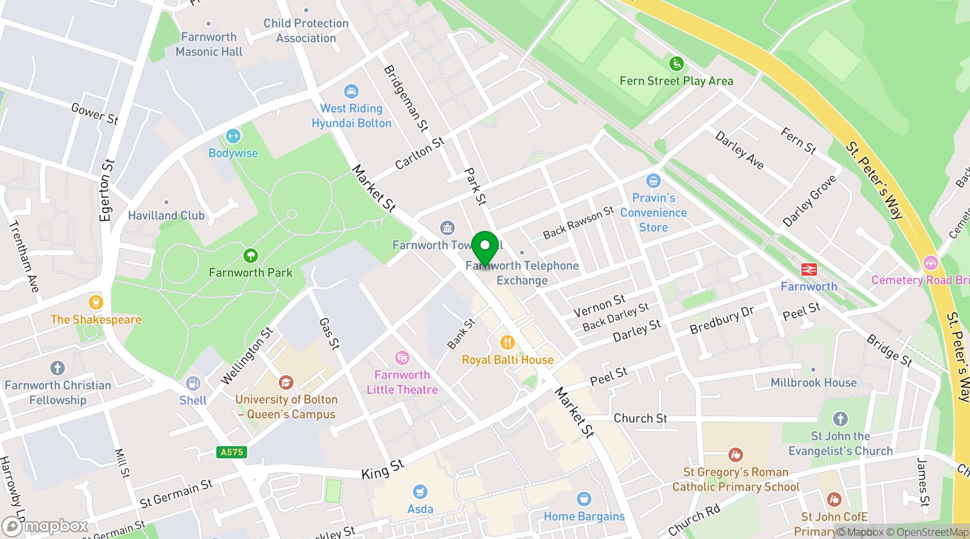 Map showing Miller House, Farnworth
