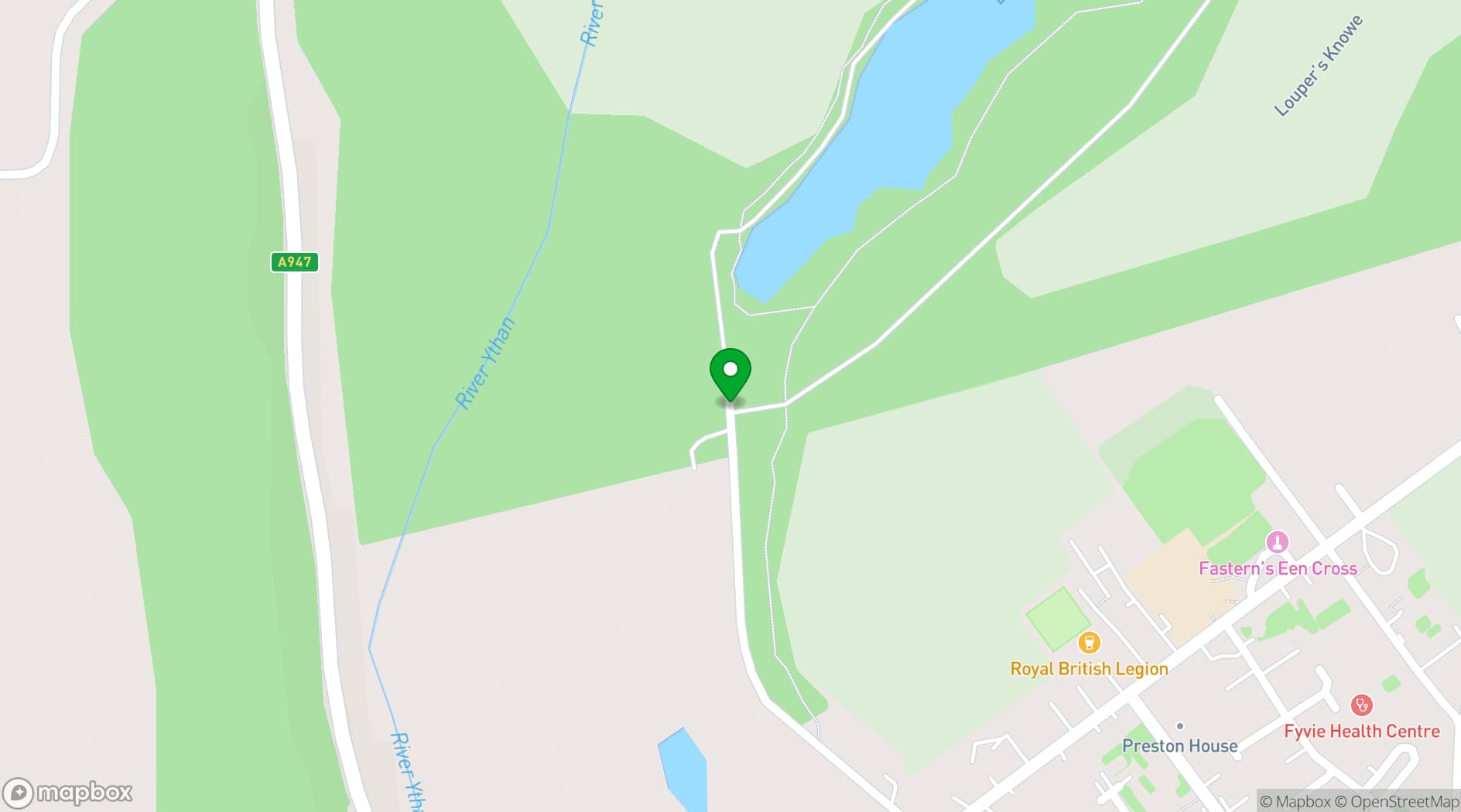 Map showing Fyvie Castle