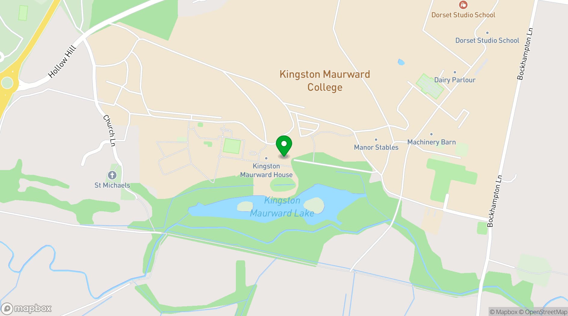 Map showing Kingston Maurward Conferences
