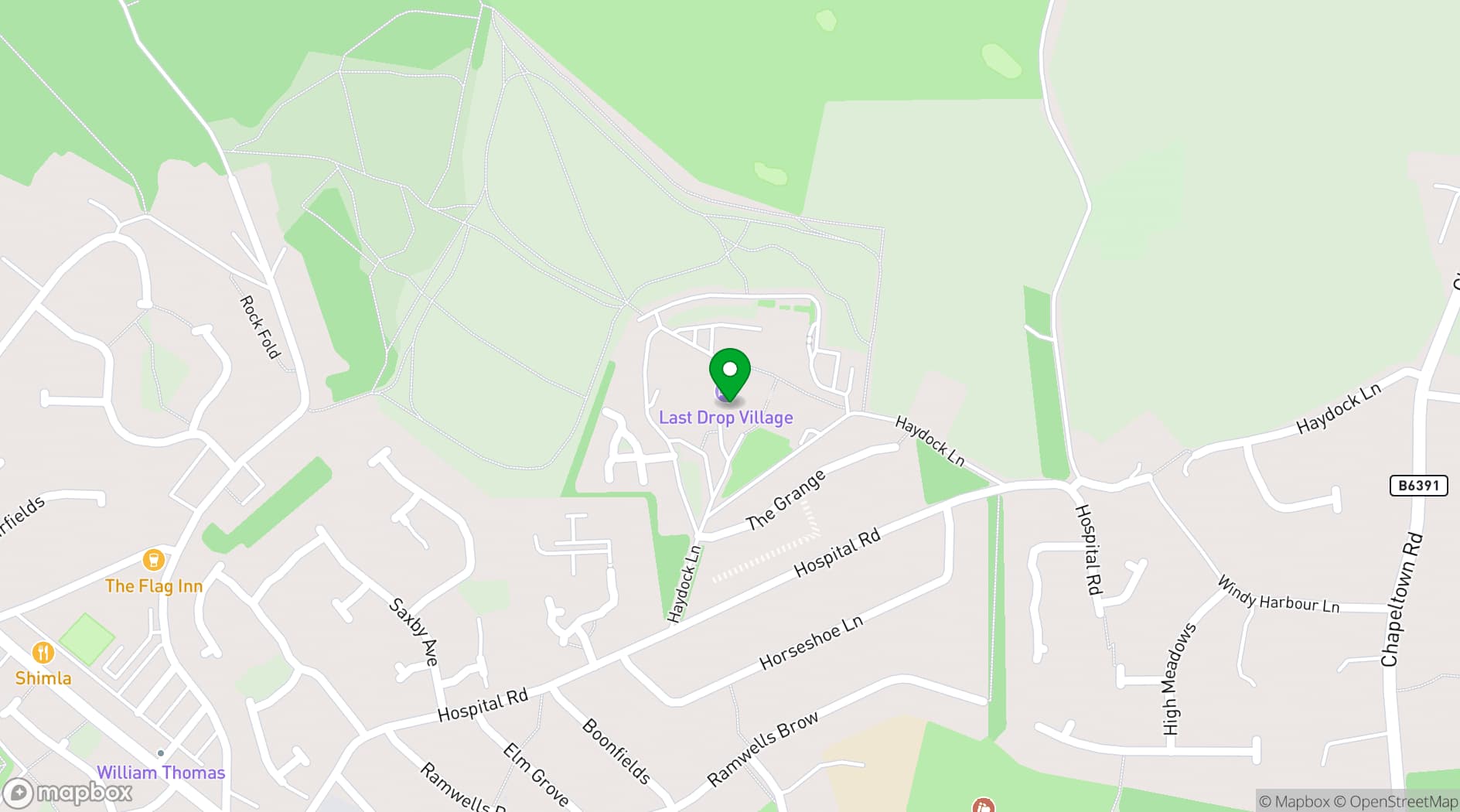 Map showing Last Drop Village Hotel & Spa