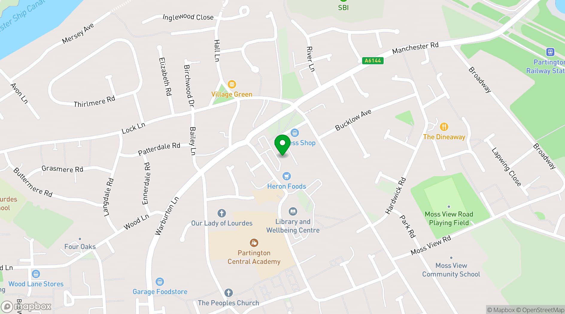 Map showing The Hideaway