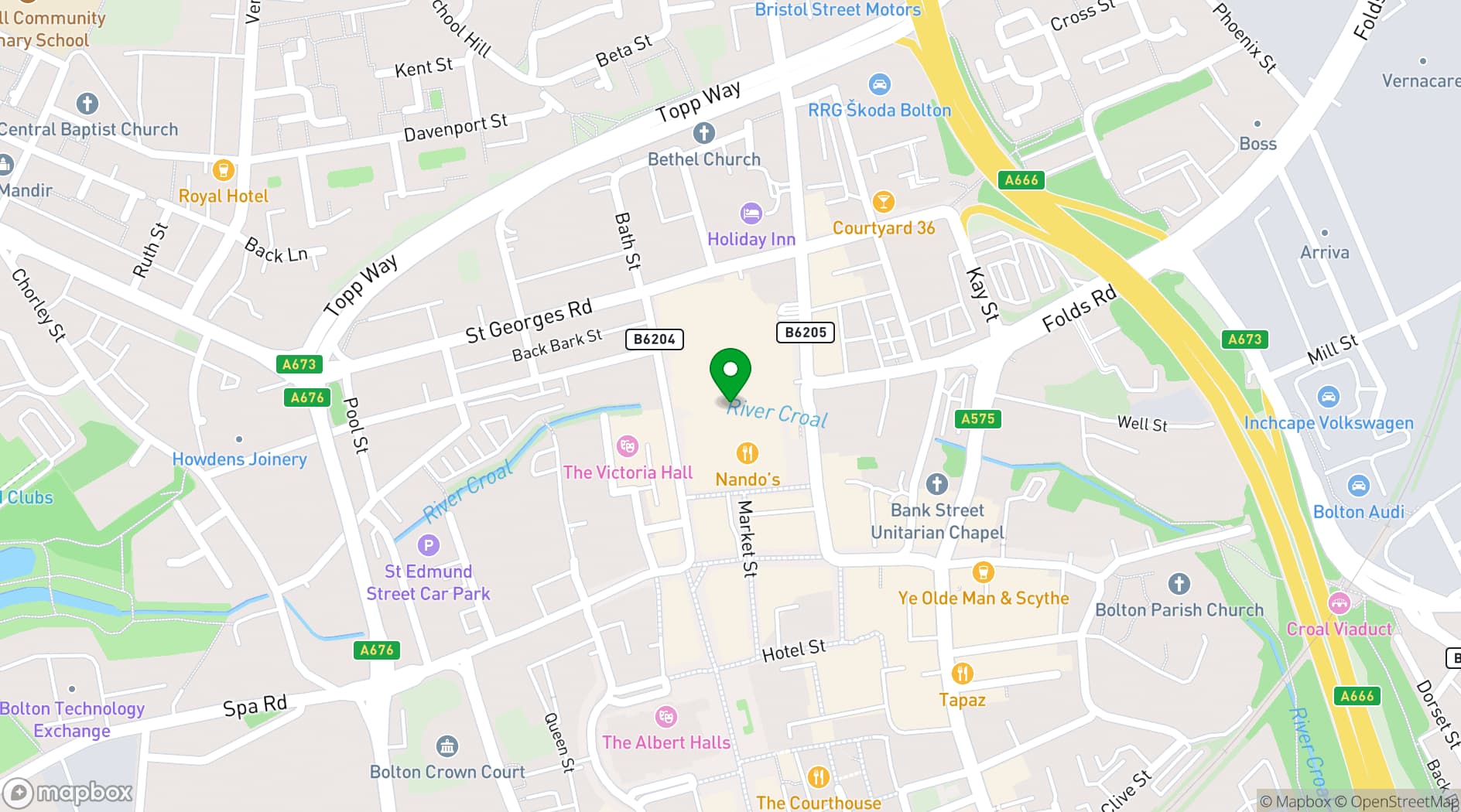 Map showing The Light Bolton
