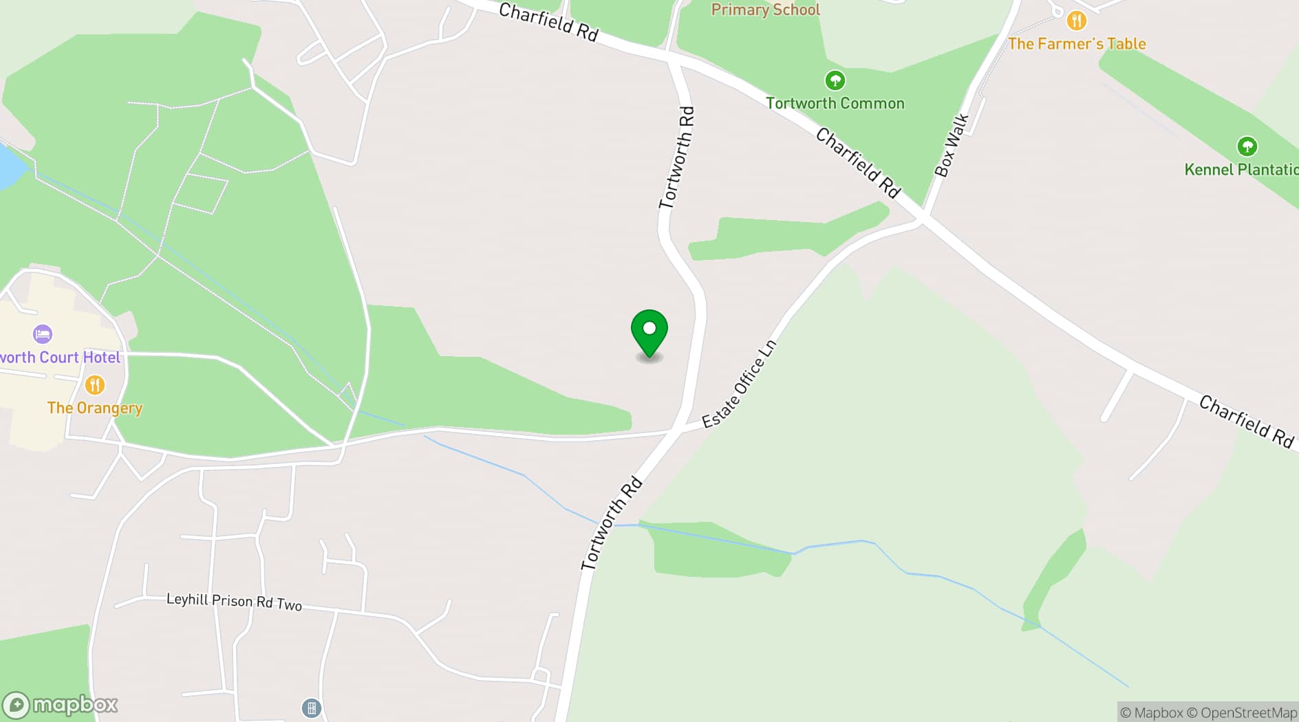 Map showing De Vere Tortworth Court