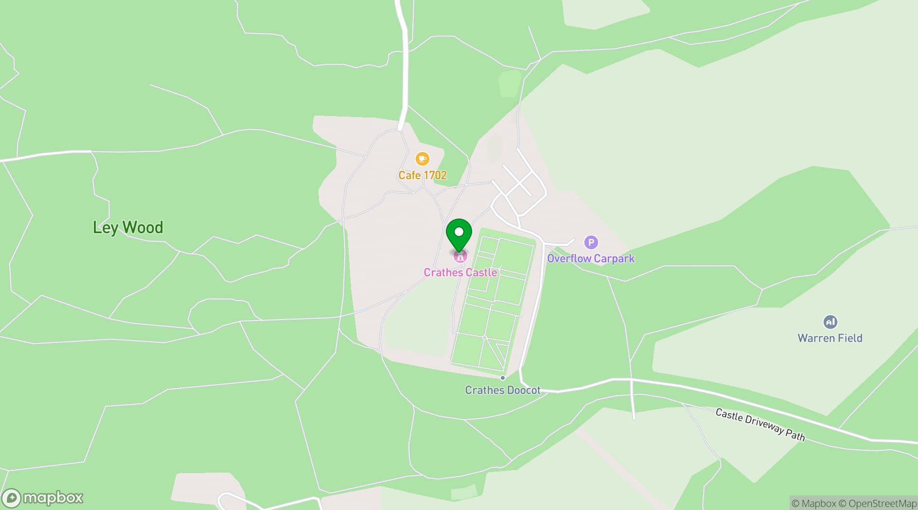 Map showing Crathes Castle