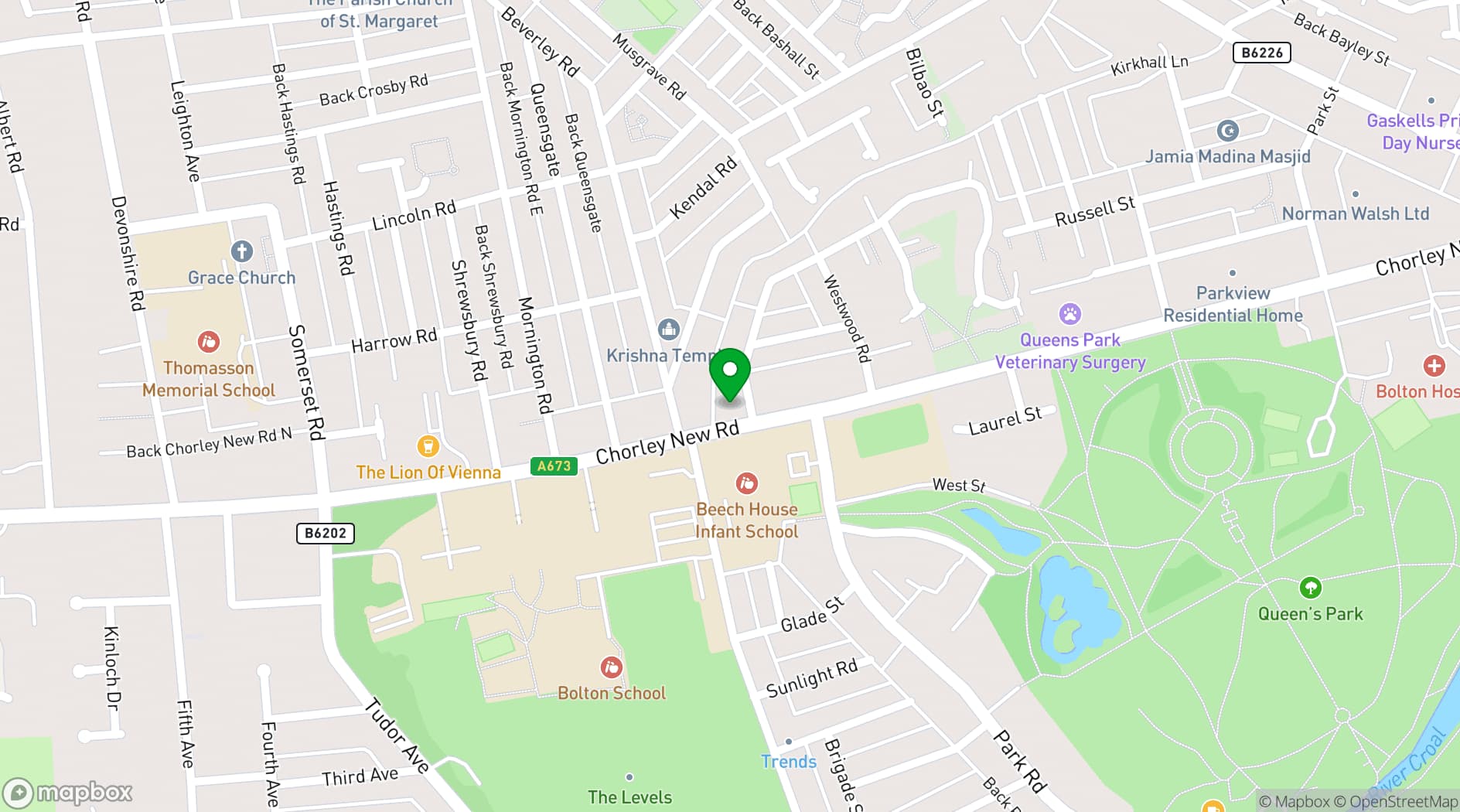 Map showing Hamill House