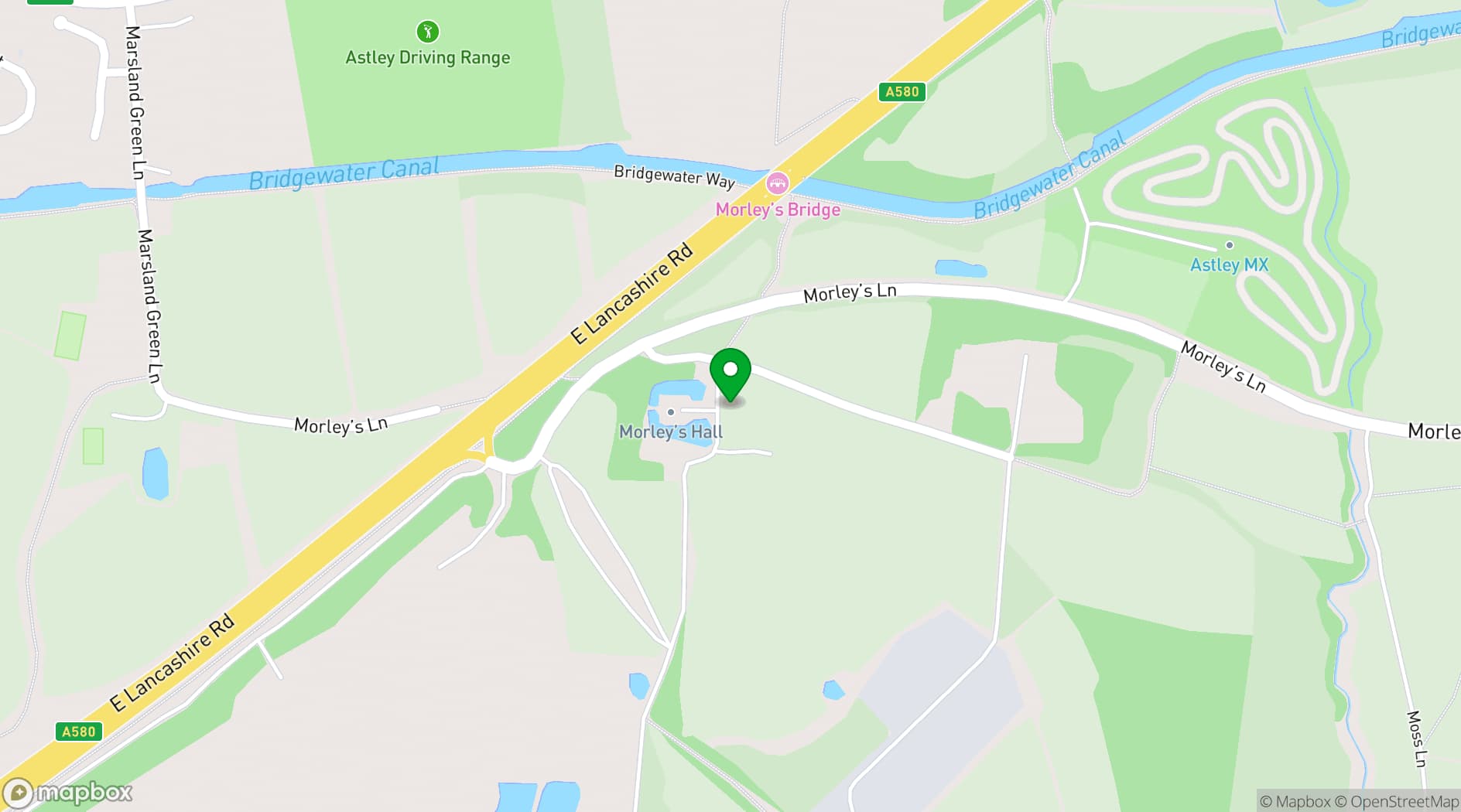 Map showing The Barn at Morleys Hall