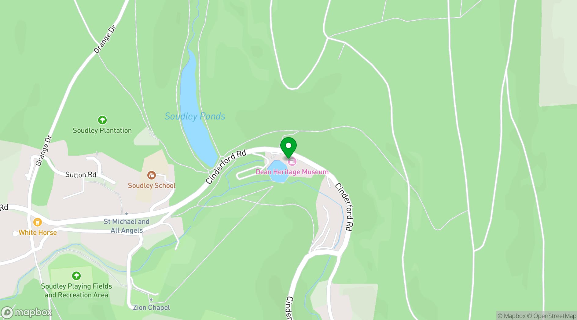 Map showing Dean Heritage Centre