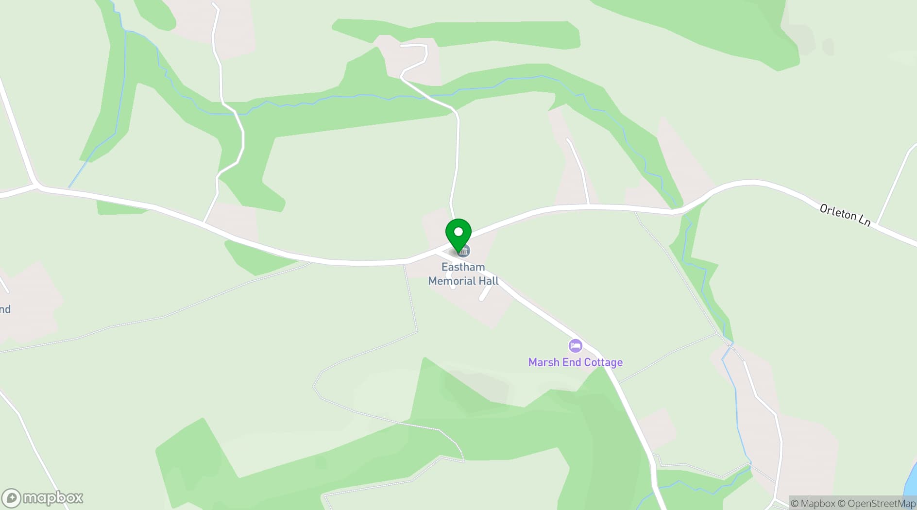 Map showing Eastham Memorial Hall