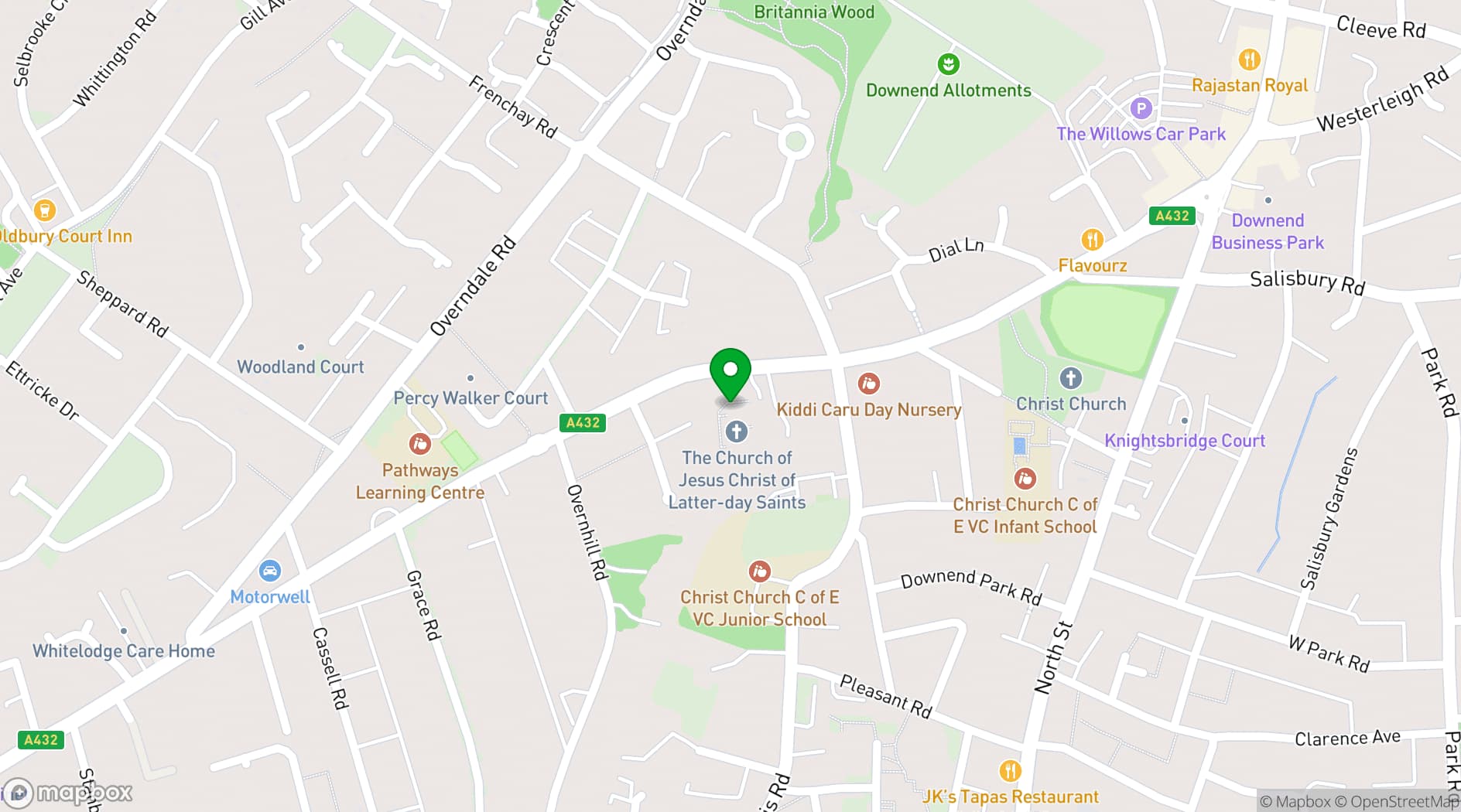 Map showing Stephens & Giles Carpenters