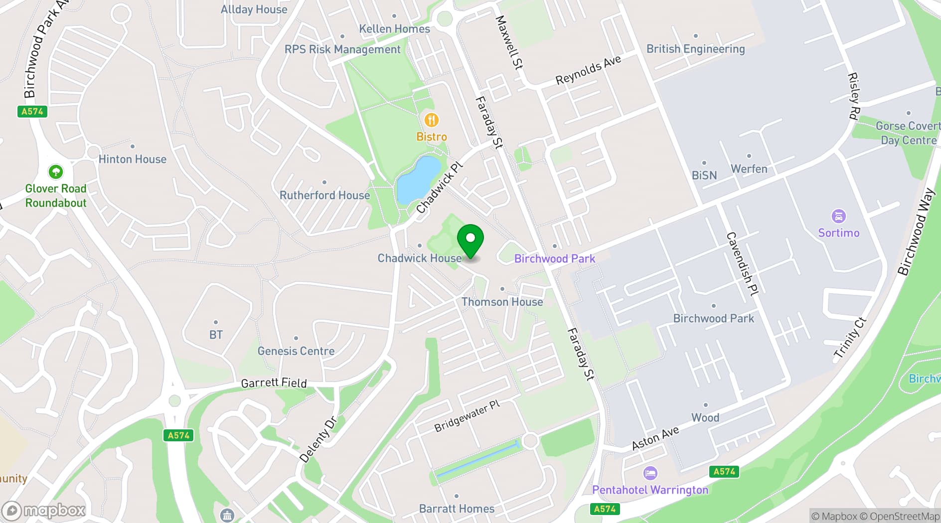 Map showing Birchwood Park