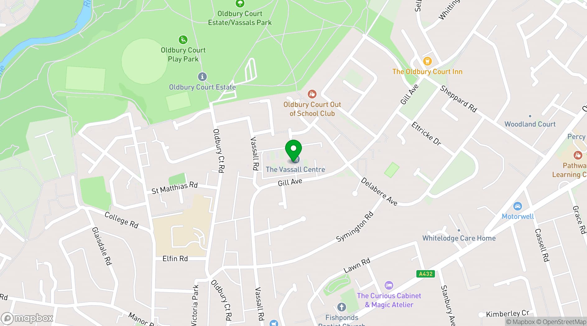 Map showing Vassall Centre