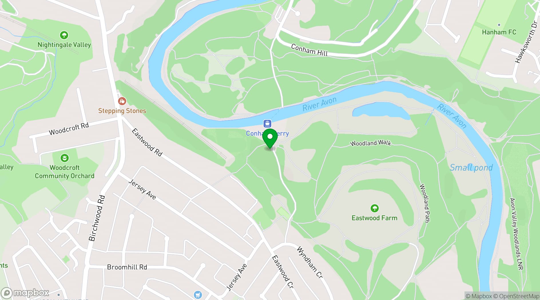 Map showing Beeses Riverside Bar