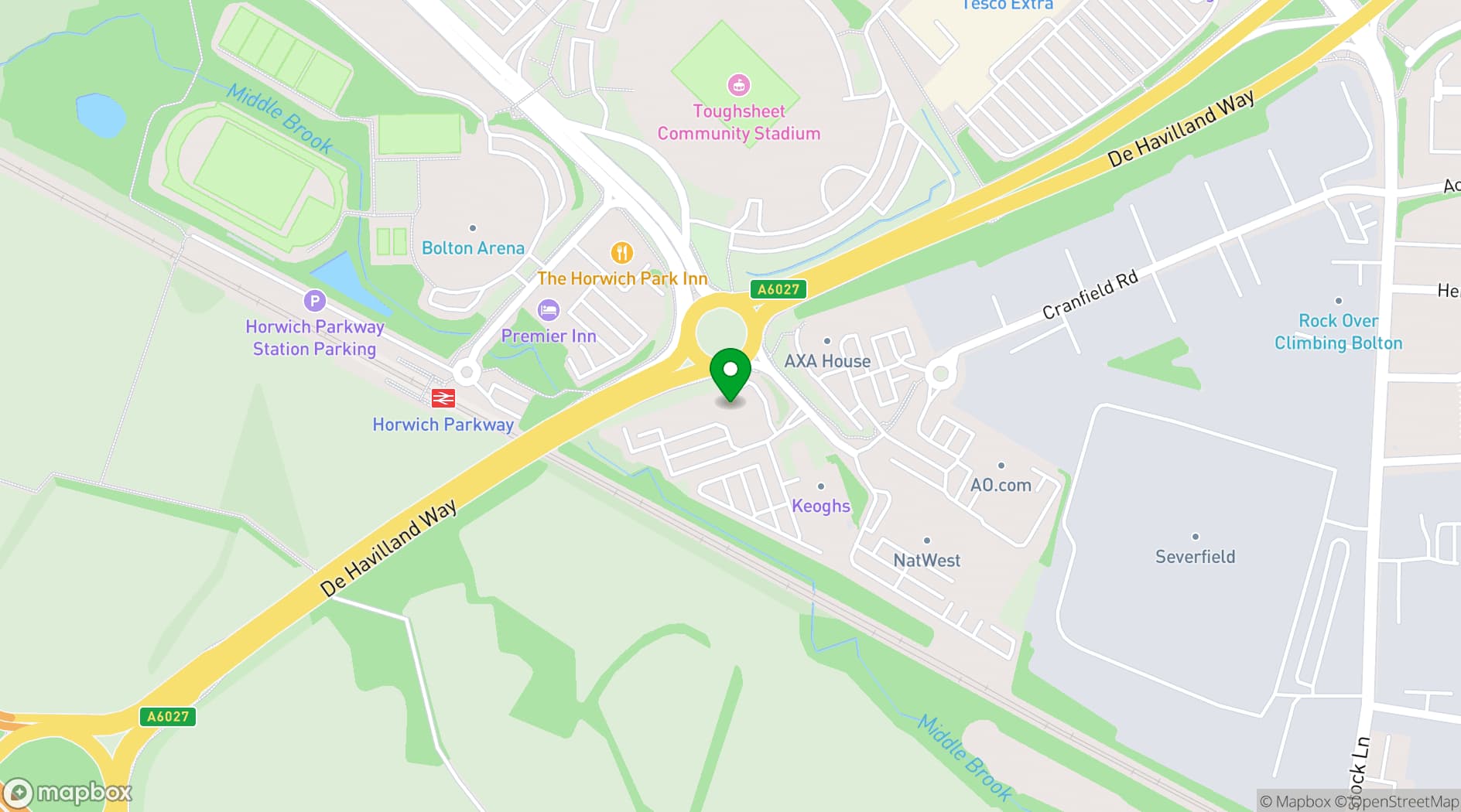 Map showing Orbit Spaces at Parklands 1A