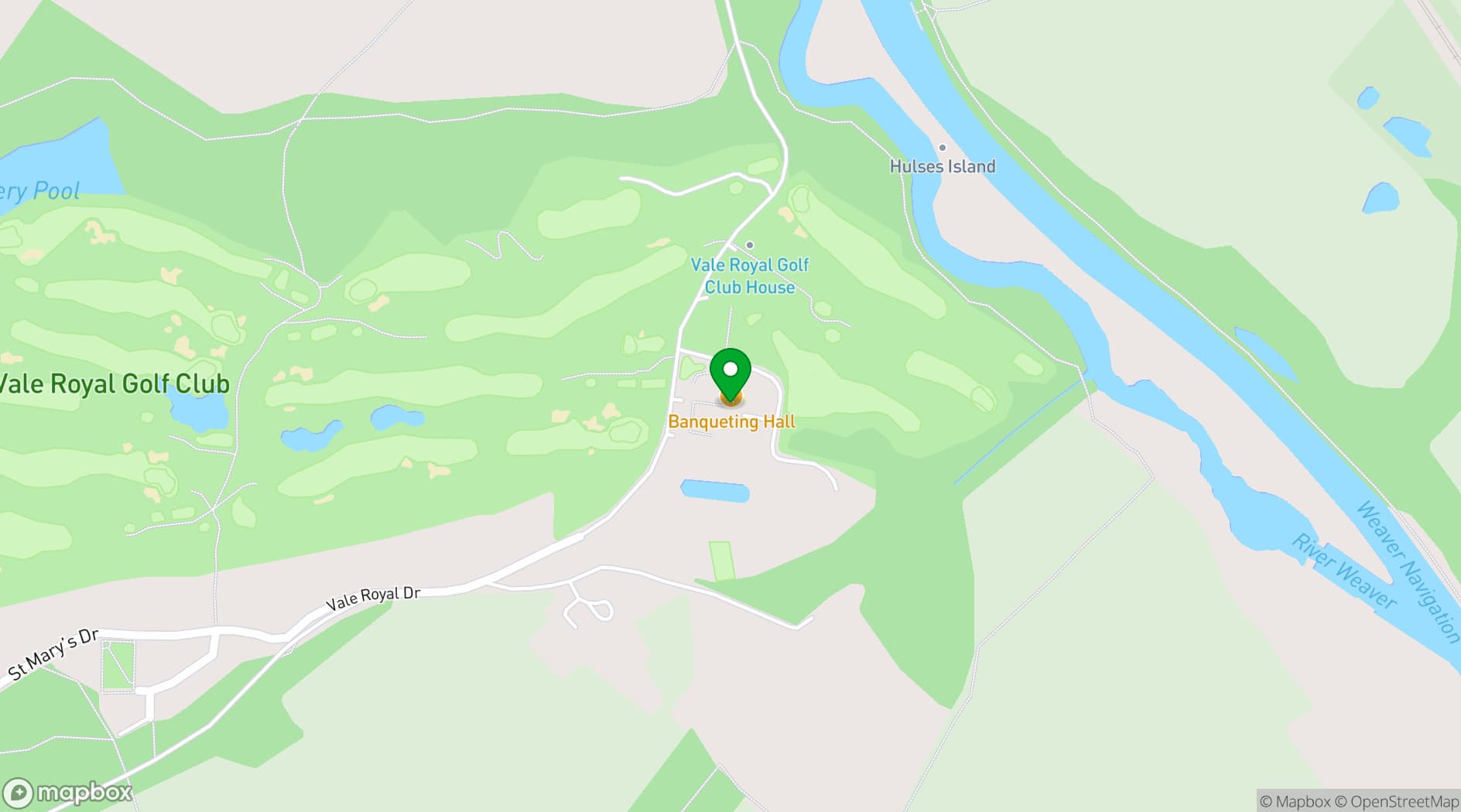 Map showing Vale Royal Abbey