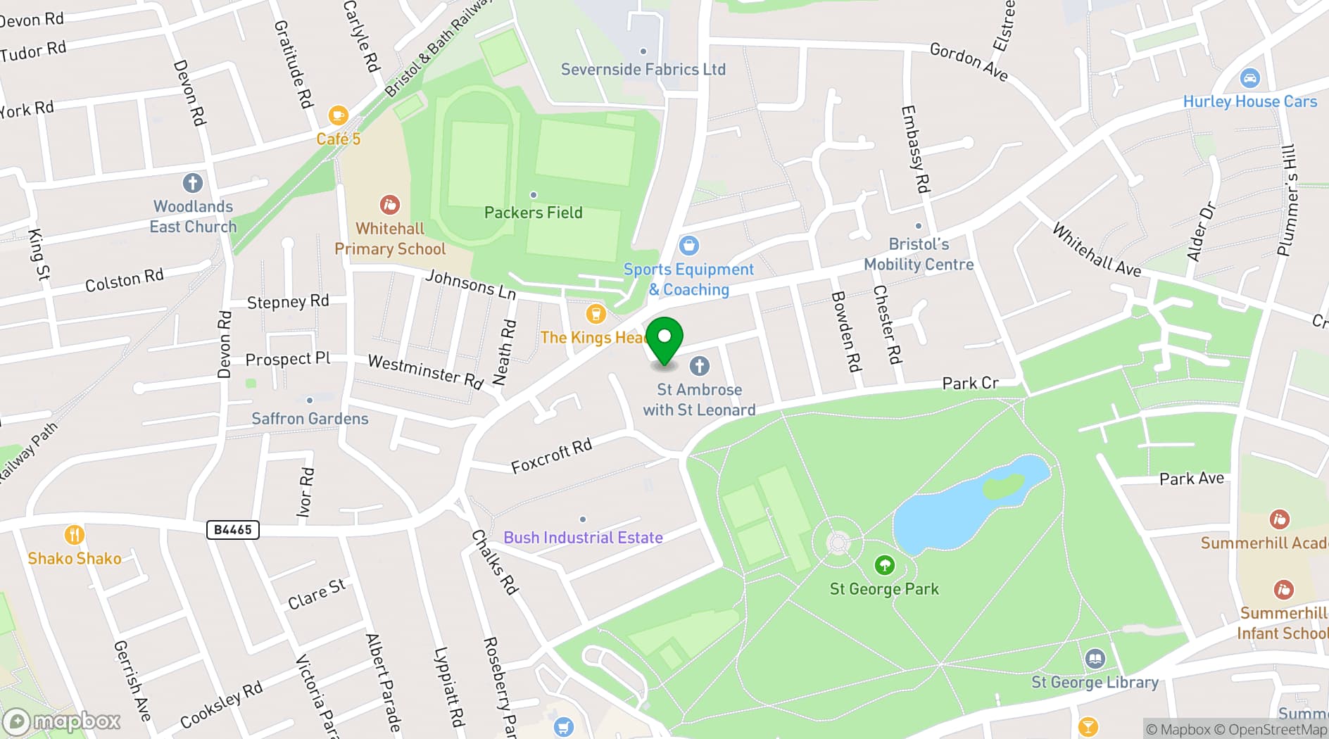 Map showing The Beehive Centre