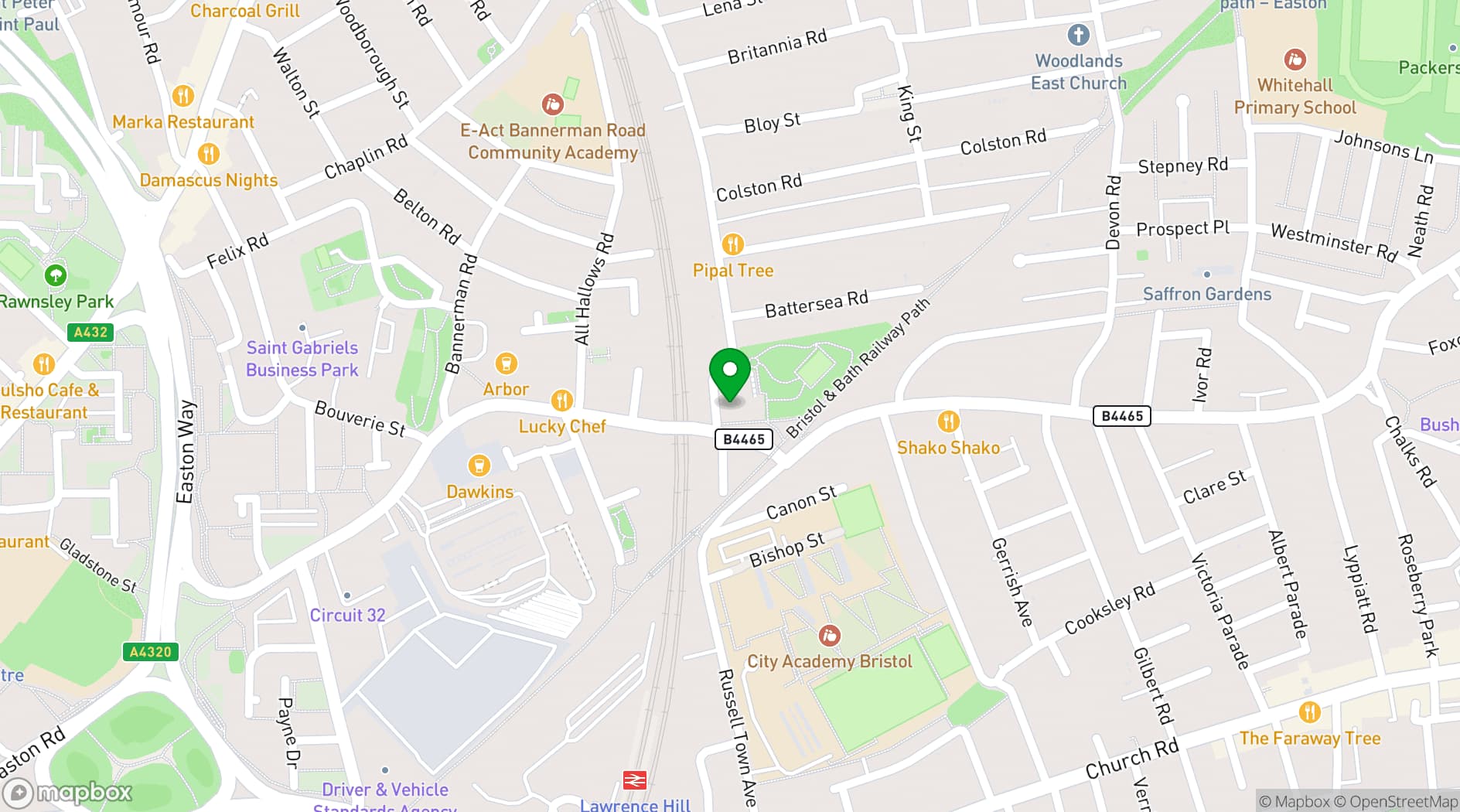 Map showing Easton Community Centre Bristol