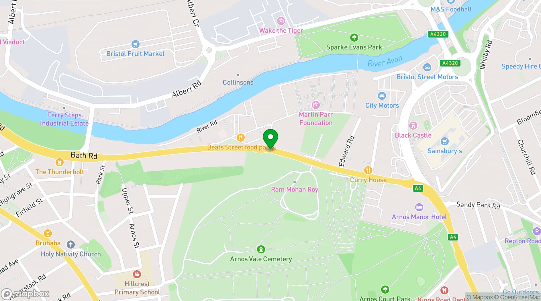 Map showing Paintworks Events